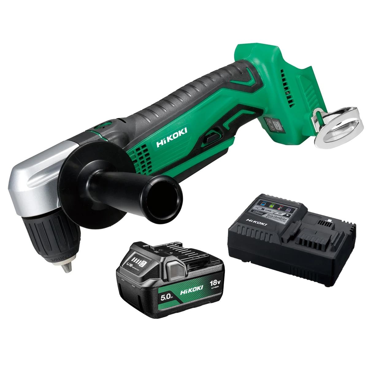 HiKOKI DN18DSLL4Z 18V Compact Angle Drill Driver With 1 x 5.0Ah Battery & Charger