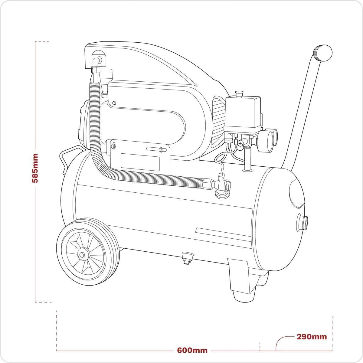 Sealey SAC2420A 24L Direct Drive Air Compressor 230V/13A
