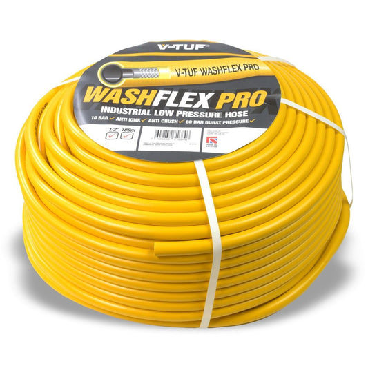 V-TUF BF12100 Washflex Pro Water Supply Hose 100m, 1/2" Flexible Hose for Reliable Water Supply