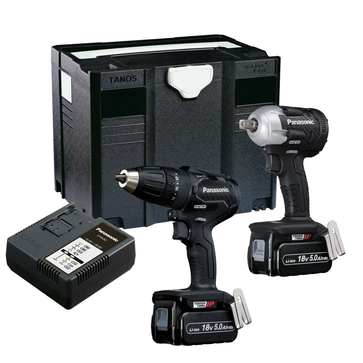 Panasonic PANC242LJ EYC242LJ2G31 18V Twin Pack 2 x 5.0Ah Li-ion Batteries & Charger With Case