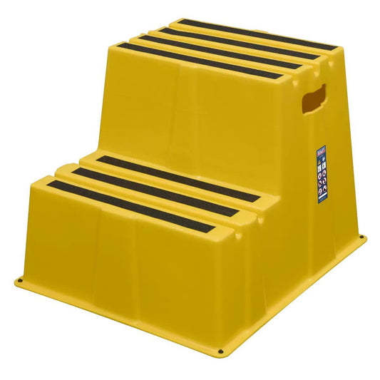 Sealey KS6 Heavy-Duty 2-Step Safety Steps with Anti-Slip Treads 150kg Capacity, Yellow EN 14183