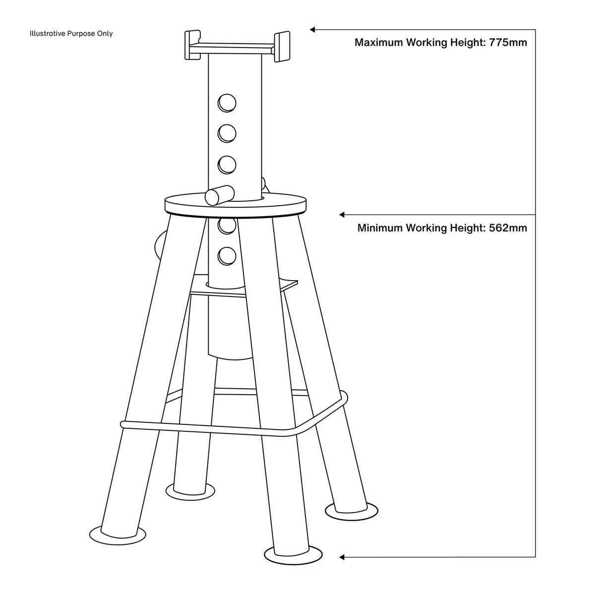Sealey AS10 Axle Stands (Pair) 10 Tonne Capacity per Stand