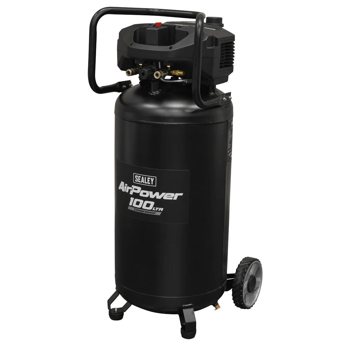Sealey SAC100V 100L Oil Free Belt Drive Vertical Compressor 2.5hp & 230V/13A