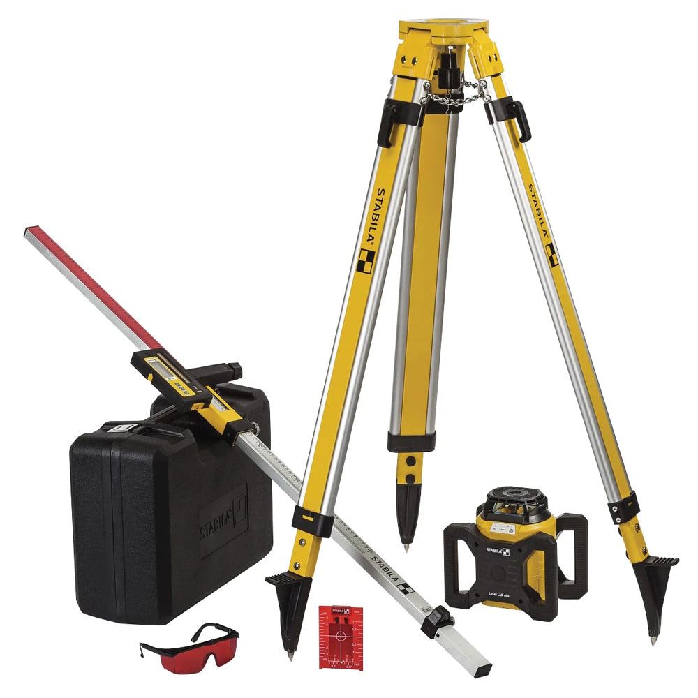 Stabila STBLAR160TS LAR 160 Rotation Laser Set 7 Piece Accurate Precision Leveling Tool Kit 19241