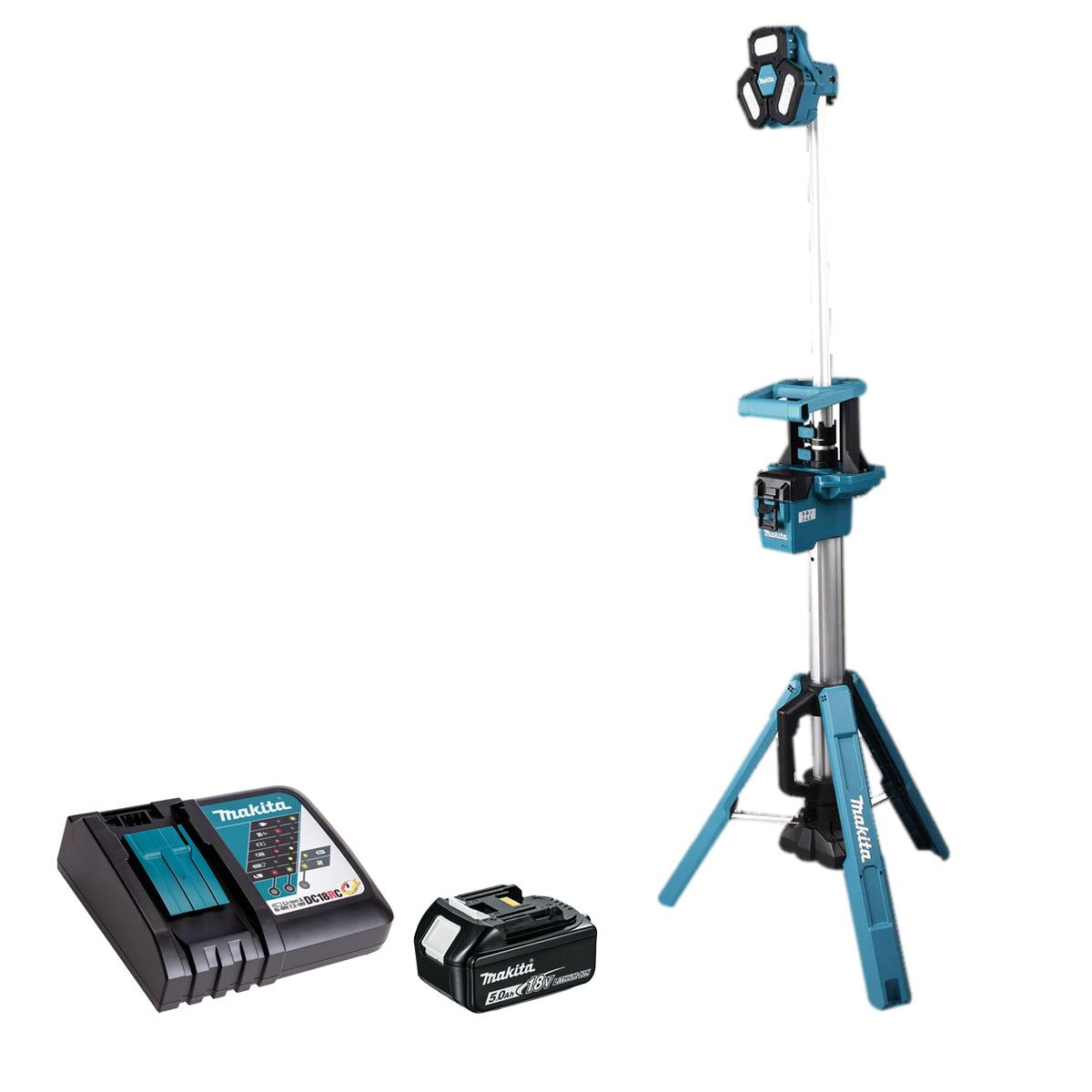 Makita DML814 18V LED Tower Light With 1 x 5.0Ah Battery & Charger