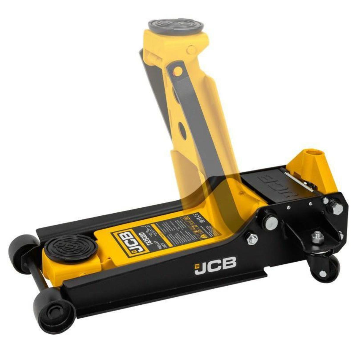JCB-T83508D 3 Tonne Hydraulic Trolley Jack low-Profile 98-535mm Lift Double Pump