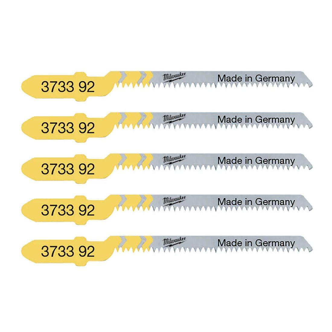 Milwaukee T101AO 50mm x 1.35mm Curve Cut Jigsaw Blade Pack of 5 4932373392