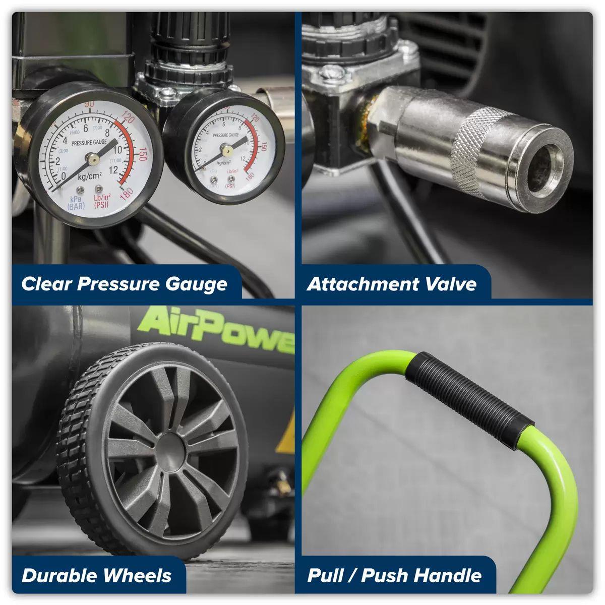 Sealey SAC2420EPK 24L Direct Drive Air Compressor with 4pc Air Accessory Kit 230V