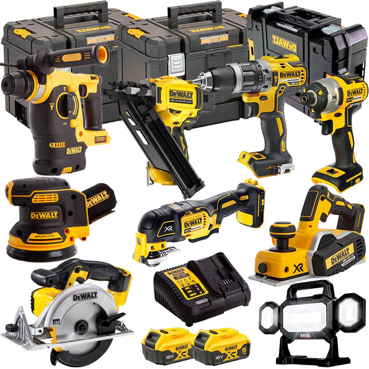 Dewalt 18V 9 Piece Power Tool Kit with 2 x 5.0Ah Batteries T4TKIT-879