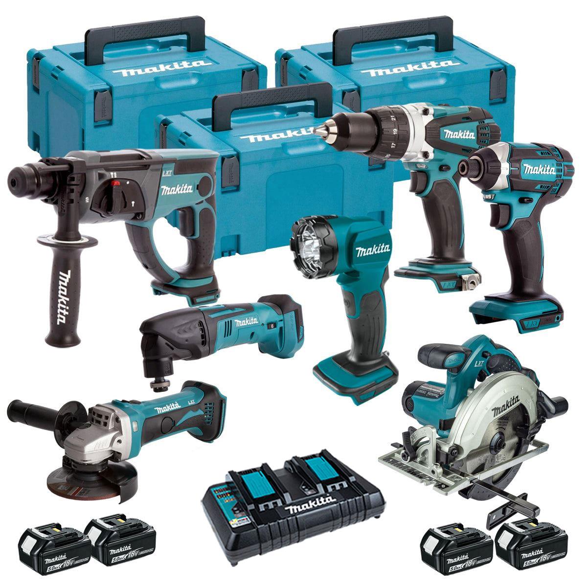 Makita 18V 7 Piece Power Tool Kit with 4 x 5.0Ah Battery & Charger T4TKIT-16464