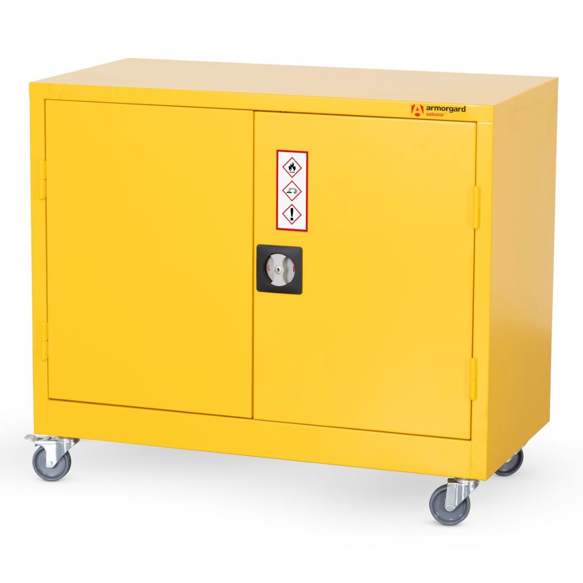 Armorgard HMC1 Safestor Hazardous Mobile Cupboard 900mm x 480mm x 810mm Secure Storage for Materials