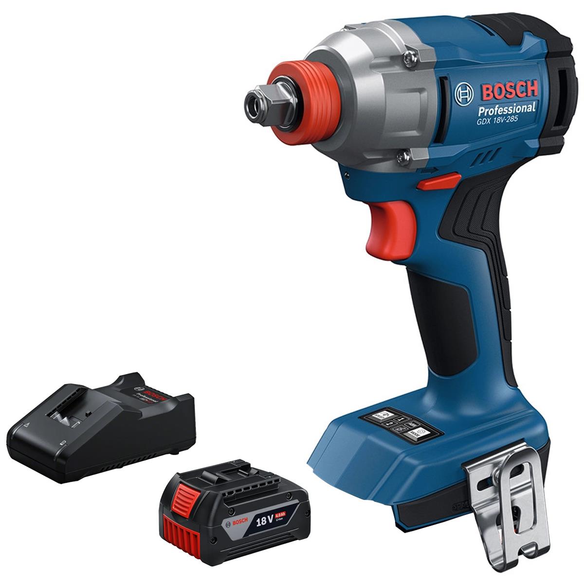 Bosch GDX 18V-285 18V Brushless Impact Driver/Wrench with 1 x 4.0Ah Battery & Charger