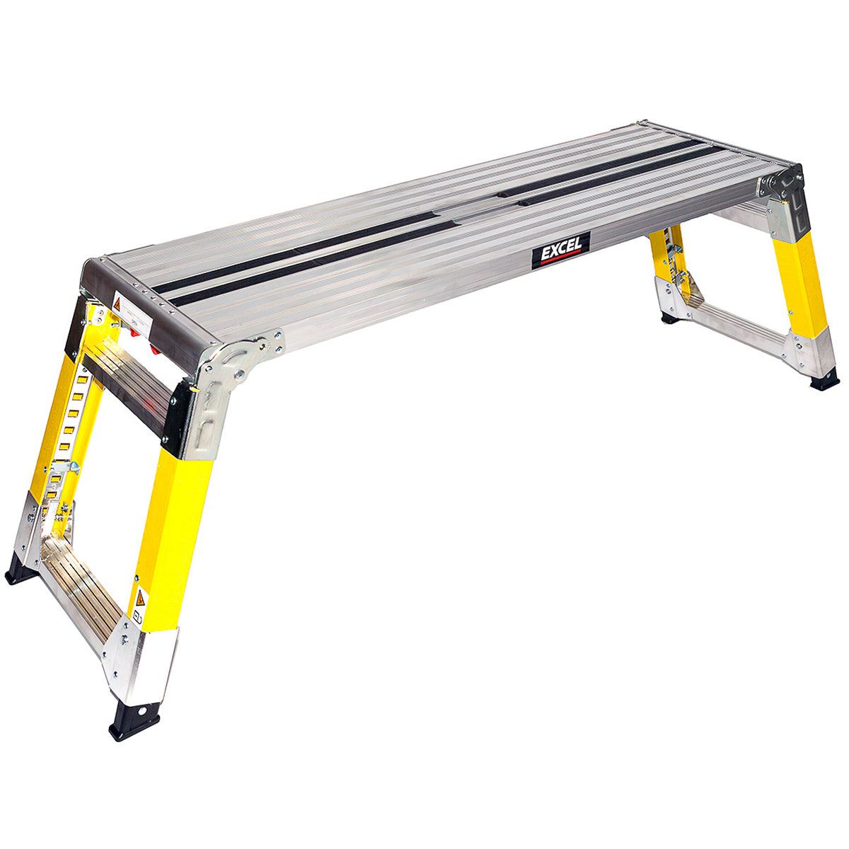 Excel Fibreglass Work Bench Platform Adjustable Height Heavy Duty Folding Hop Up - 1200 x 350 mm Pack of 2