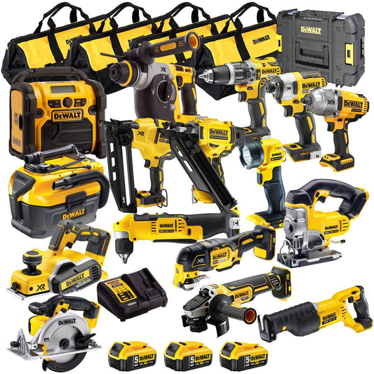 Dewalt 18V 16 Piece Power Tool Kit with 3 x 5.0Ah Batteries T4TKIT-840
