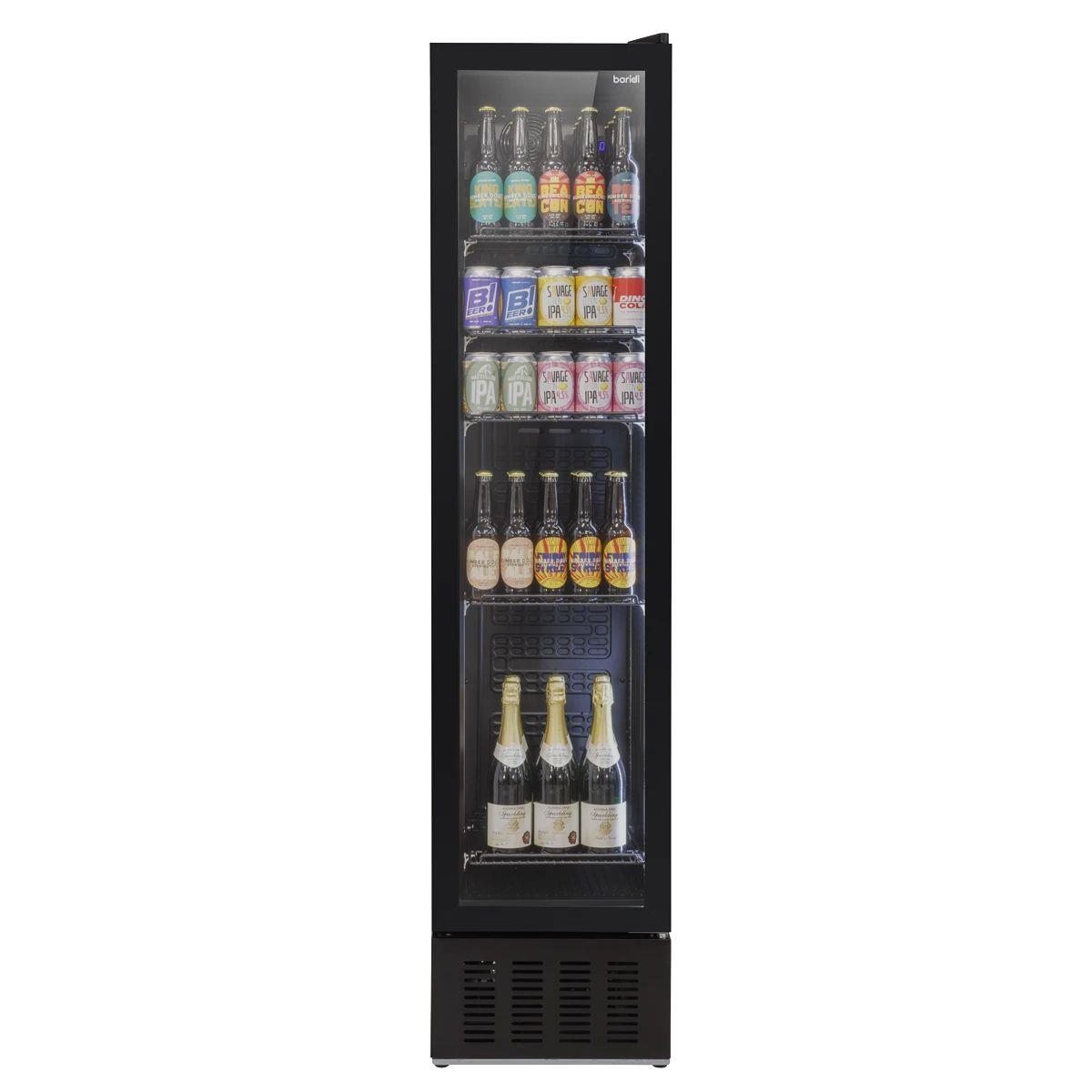 Sealey DH440 Baridi Tall Drinks/Bar Fridge with Digital Controls & Auto Defrost 160L Black