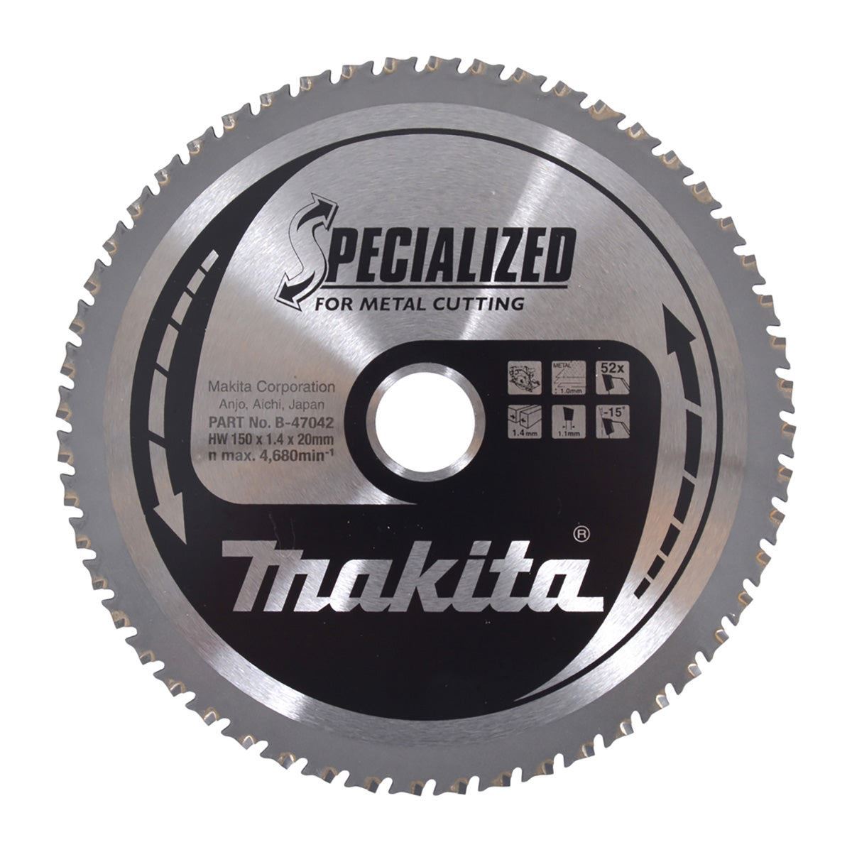 Makita B-47042 Metal Specialized Circular Saw Blade 150mm x 20mm x 52T
