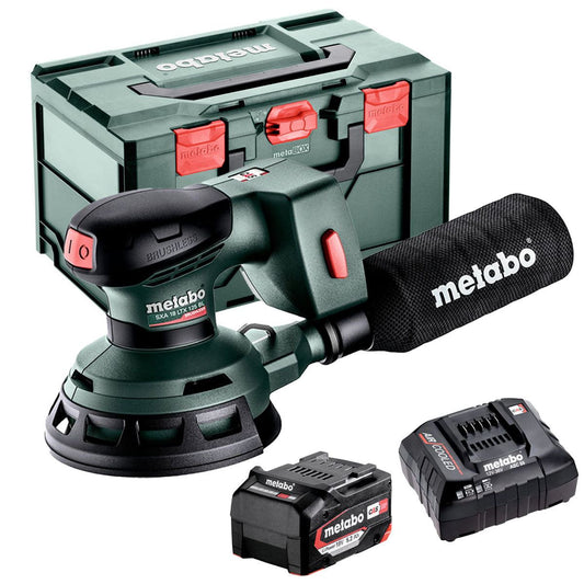 Metabo SXA 18 LTX 125 BL 18V Brushless Random Orbital Sander with 1 x 5.2Ah Battery Charger & Metabox