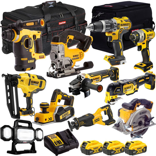 Dewalt 18V 11 Piece Power Tool Kit with 3 x 5.0Ah Battery & Charger T4TKIT-935