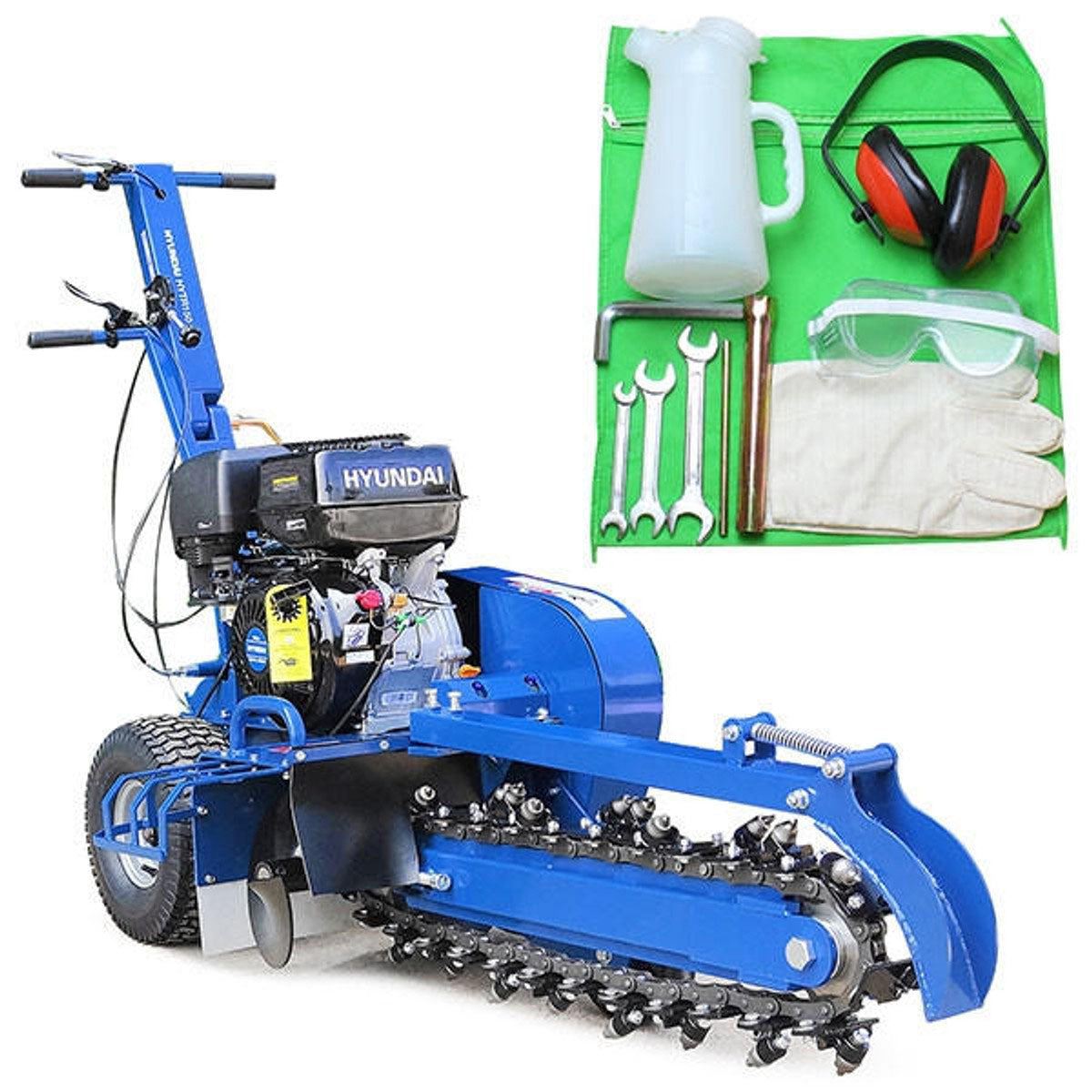 Hyundai HYTR150 420cc 14hp Petrol Trencher, Recoil Start & 600mm Depth