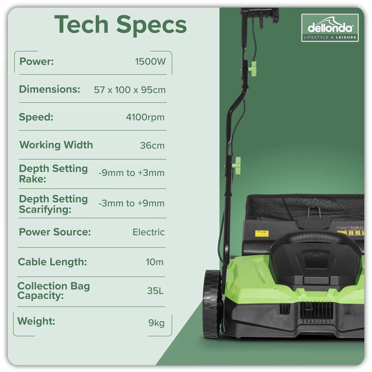 Sealey DG216 Dellonda Electric 2-in-1 Scarifier 230V/1500W