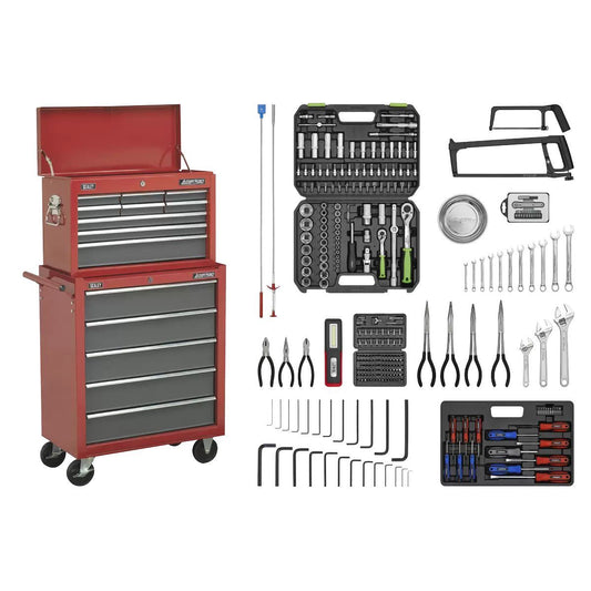 Sealey AP2250BBCOMBO 14 Drawer Top chest & Roll cab Combination with 281 Piece Tool Kit