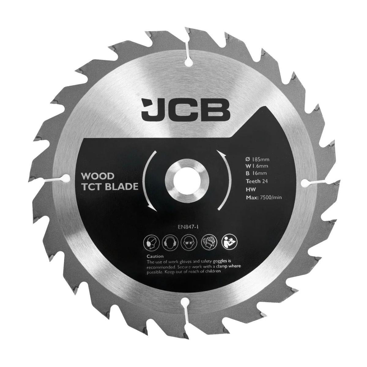 JCB-18PCS-185 18V Circular Saw 185mm & 60mm Cut Depth With 2 Blades Body Only