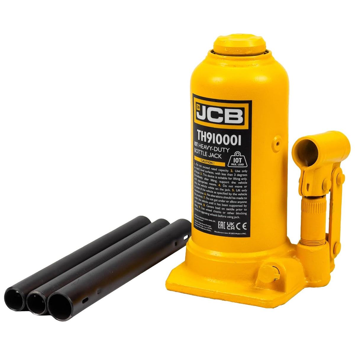 JCB TH910001 10 Tonne Heavy-Duty Automotive Hydraulic Bottle Jack, 488mm Maximum Lift
