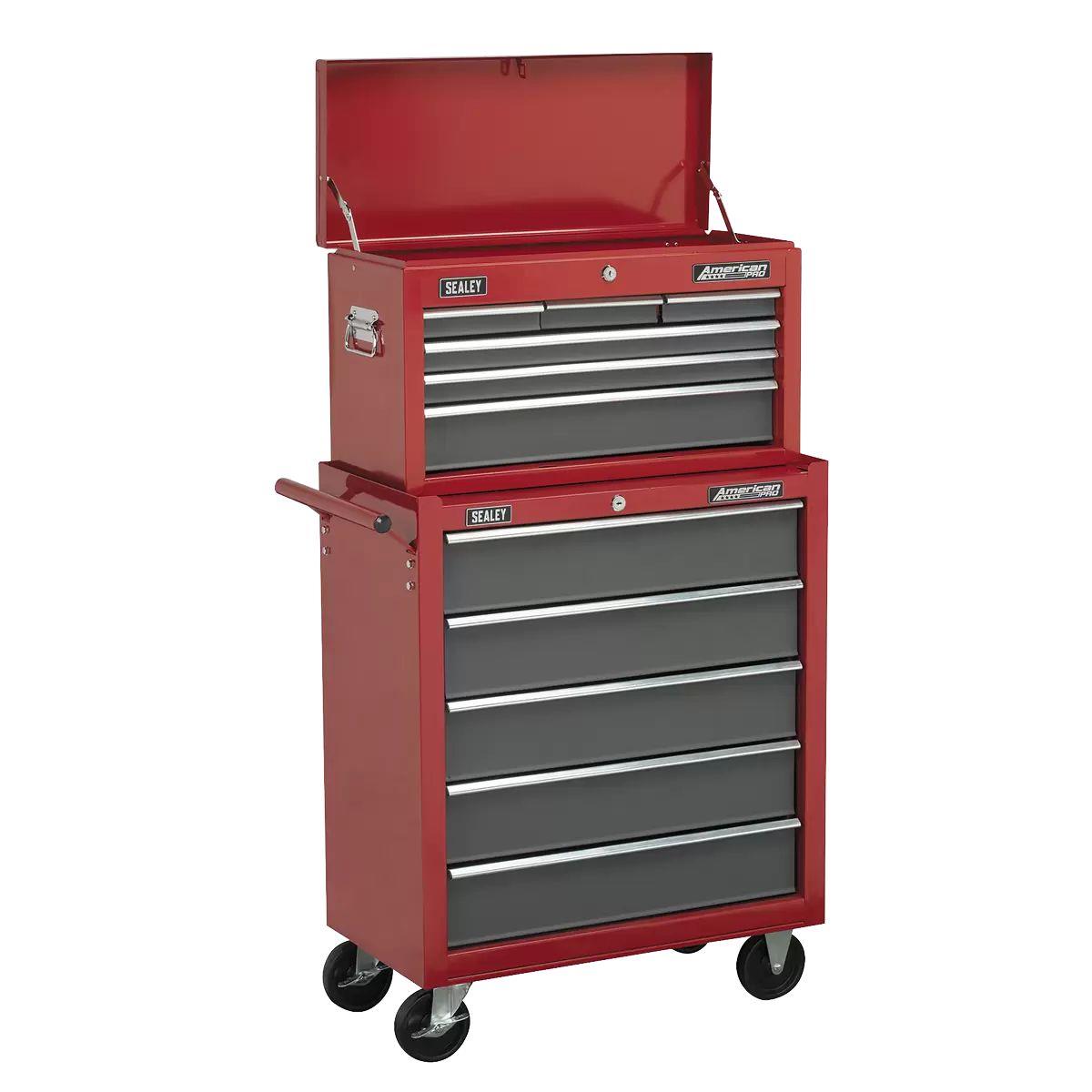 Sealey AP2201BB 6 Drawer Topchest with Ball-Bearing Slides Red/Grey