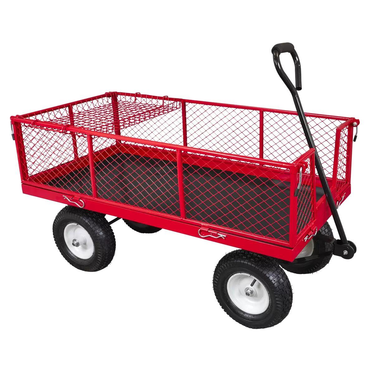 Sealey CST806 Platform Truck with Sides Pneumatic Tyres 450kg Capacity