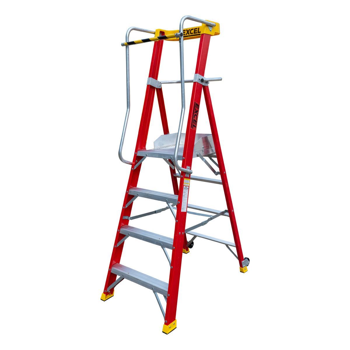 Excel Electricians Fibreglass Podium Step Ladder 4 Tread 2.04m EN131-7 Item Condition Damaged Box - Collection Only
