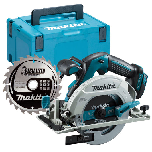 Makita DHS680Z 18V 165mm Brushless Circular Saw with Type-3 Makpac Case & 24T Blade