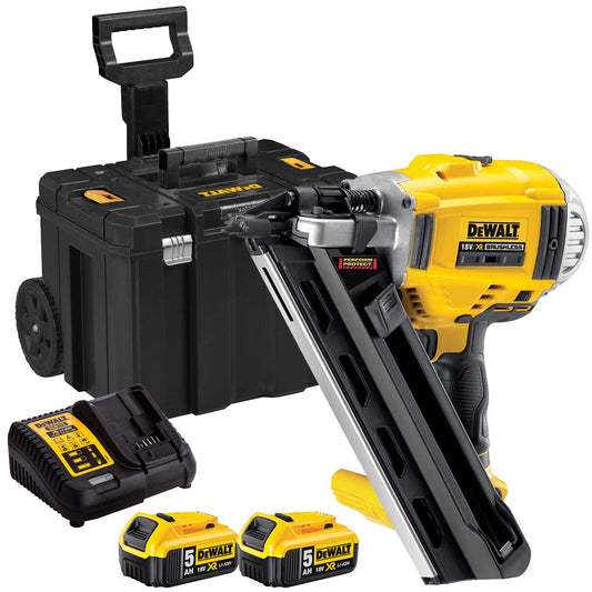 Dewalt DCN692 18V Brushless First Fix Framing Nailer with 2 x 5.0Ah Battery & Charger T4TKIT-825