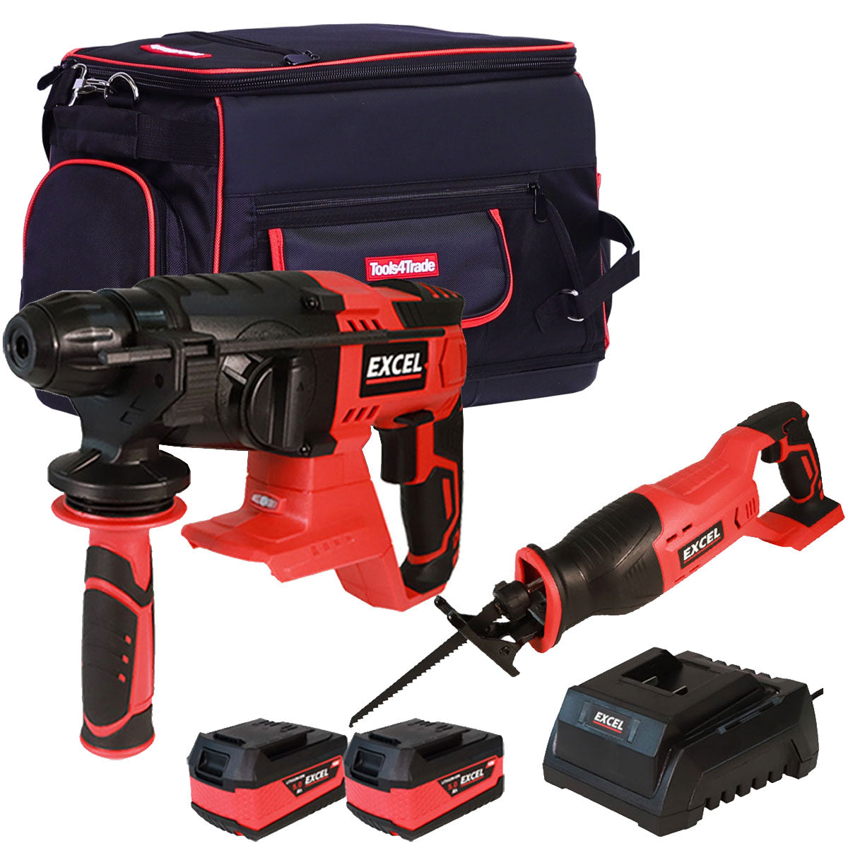 Excel 18V Cordless Twin Pack with 2 x 5.0Ah Batteries & Charger in Bag EXL5108