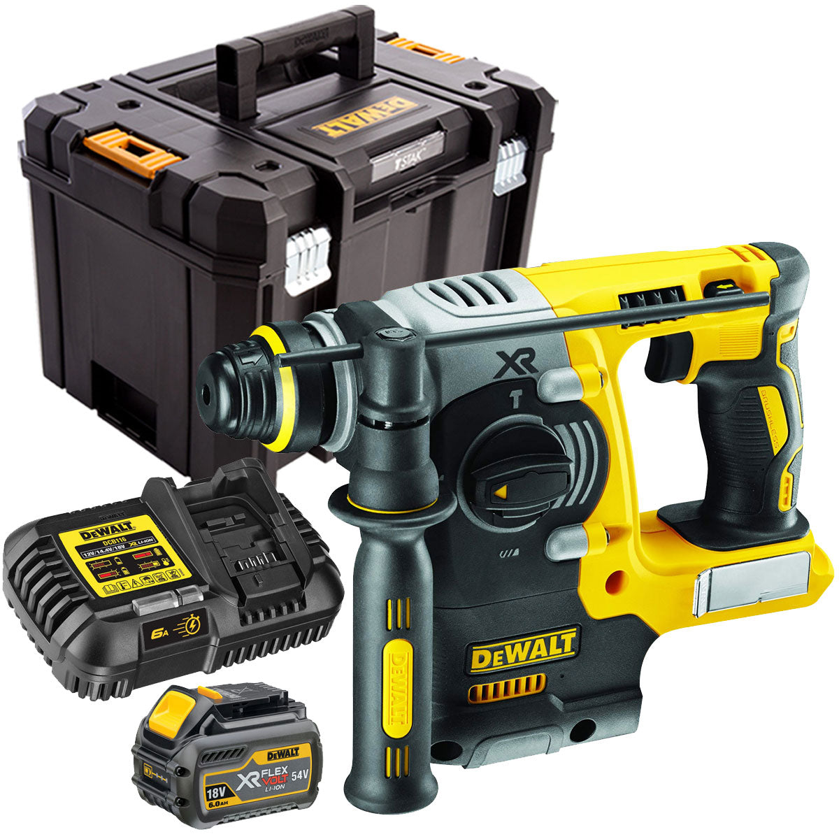 Dewalt DCH273T1 18V Brushless SDS+ Hammer Drill with 1 x 6.0Ah Battery & Charger in Case