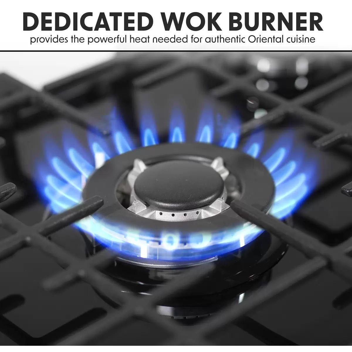 Sealey DH228 Baridi Gas Hob with 5 Cooking Zones 70cm Black 11W