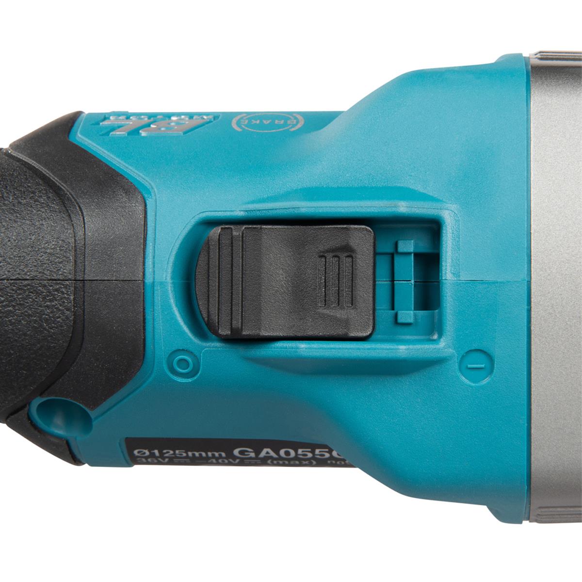 Makita GA055GZ01 40V Max XGT 125mm Brushless Flat-head Angle Grinder Body Only With Makpac Case