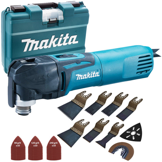 Makita TM3010CK 240V Oscillating Multi-Tool Quick Change Blade with 39 Piece Accessories Set