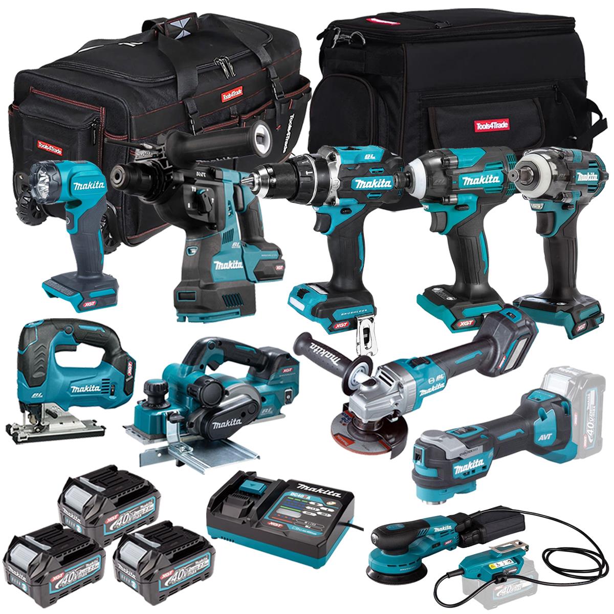 Makita 40V 10 Piece Combo Kit with 3 x 2.5Ah Batteries & Charger T4TKIT-7772
