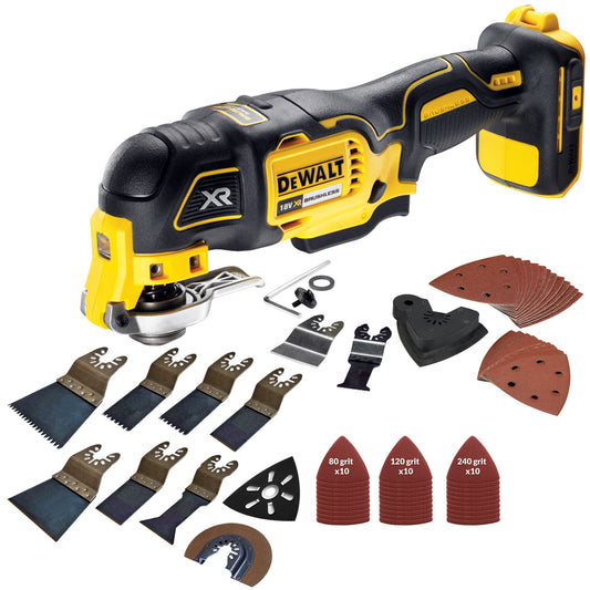 Dewalt DCS355N 18V Oscillating Brushless Multitool Body with 68 Piece Accessories Set