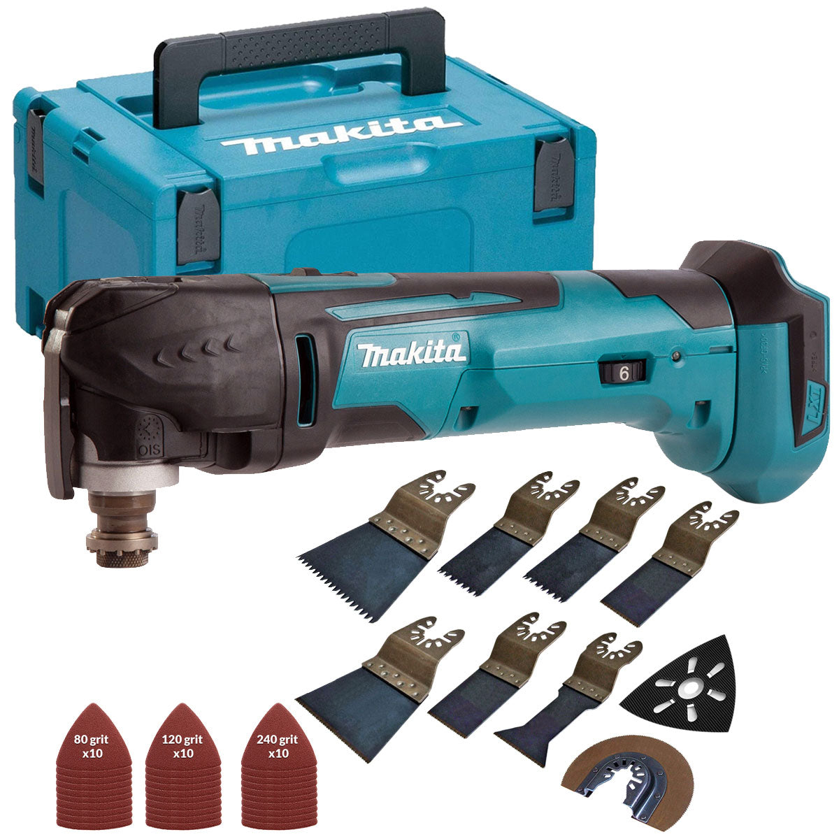Makita DTM51Z LXT 18V Oscillating Multitool with 39 Piece Accessories Set & Makpac Case