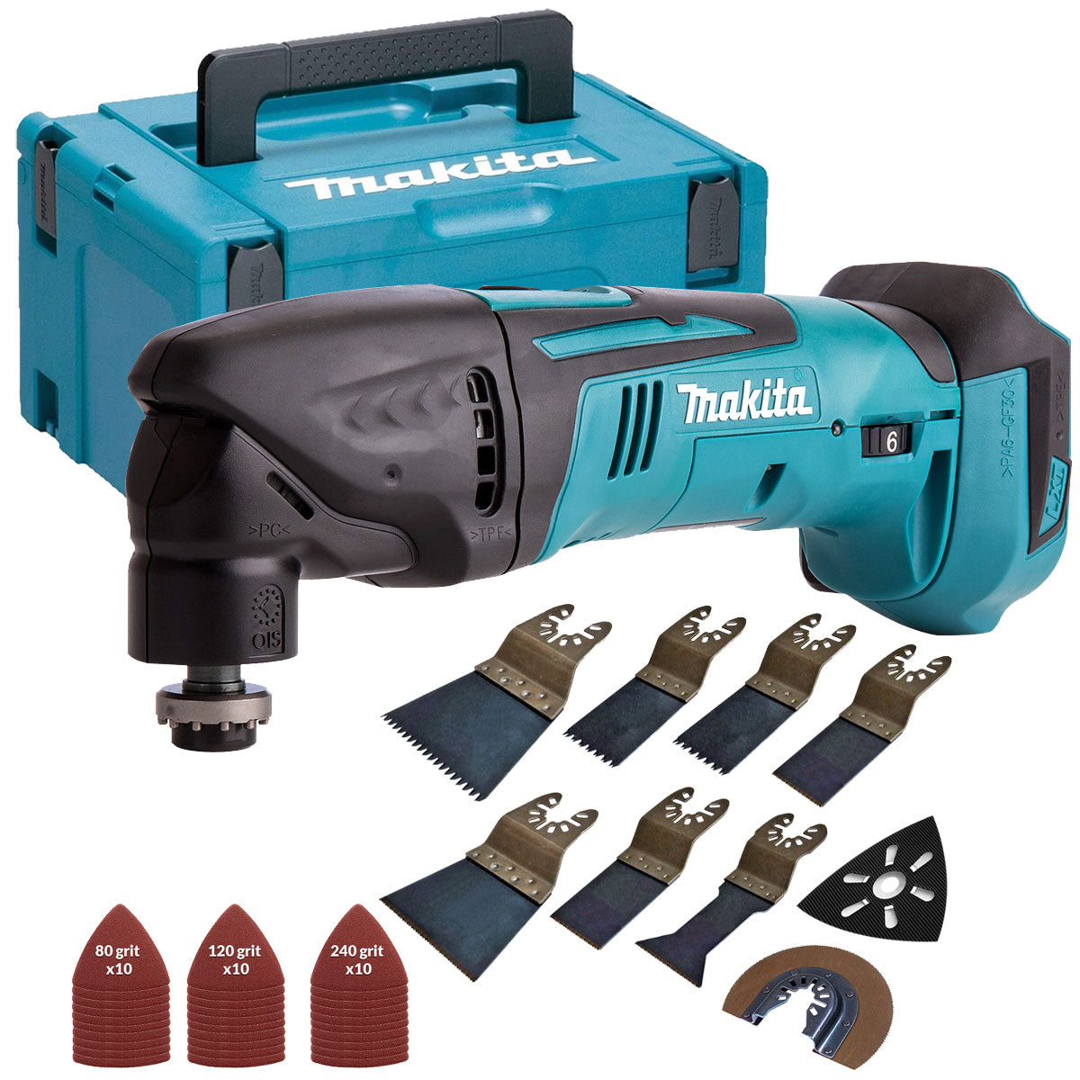 Makita DTM50Z LXT 18V Oscillating Multitool with 39 Piece Accessories Set & MakCase