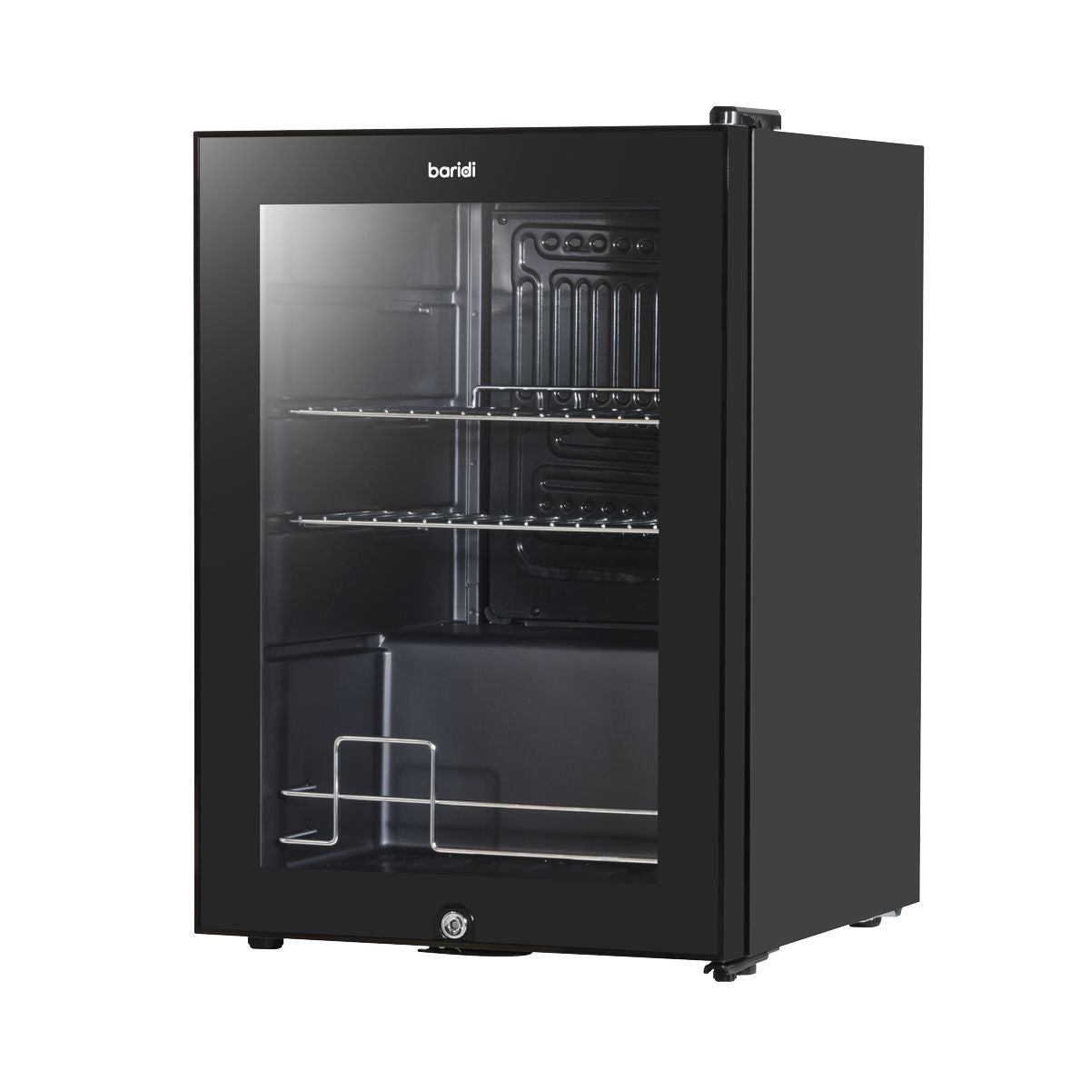 Sealey DH62 Baridi Drinks Fridge with LED Light & Glass Door 60L Black