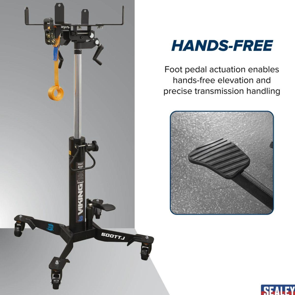 Sealey 500TTJ Transmission Jack 0.5tonne Vertical Telescopic