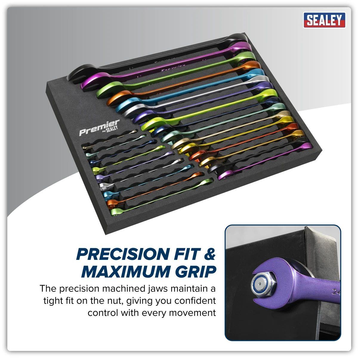 Sealey AK63268 Premier Multi-Coloured Combination Spanner Set 25pc