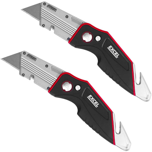Excel Folding Utility Knife with 5 Blades Pack of 2