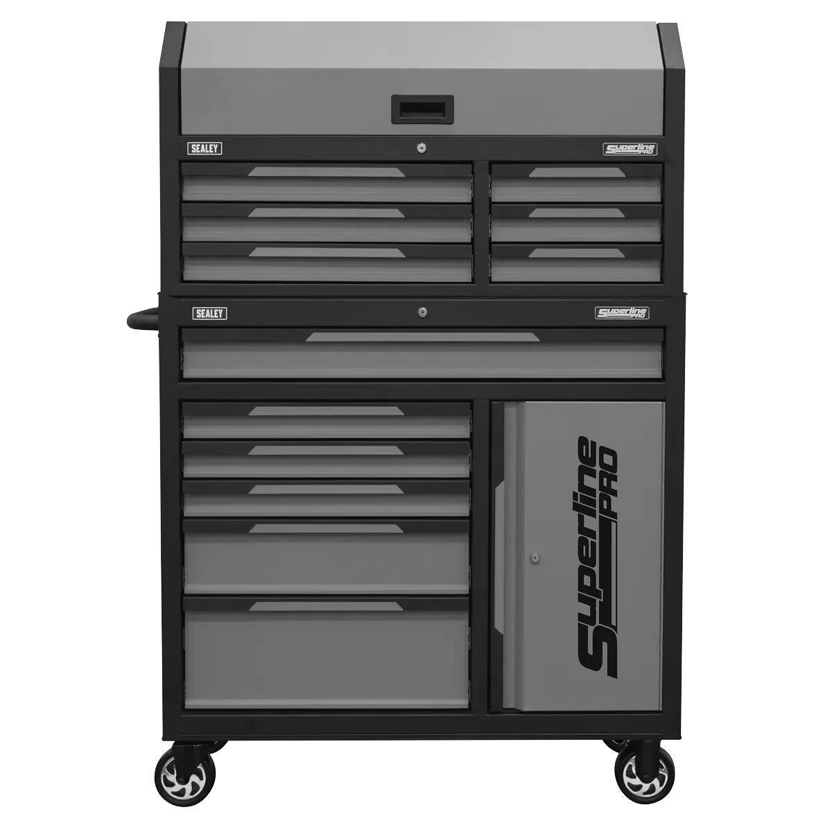Sealey AP1080GR Superline Pro Topchest & Rollcab Combination 12 Drawer & 1 Door Cupboard Grey