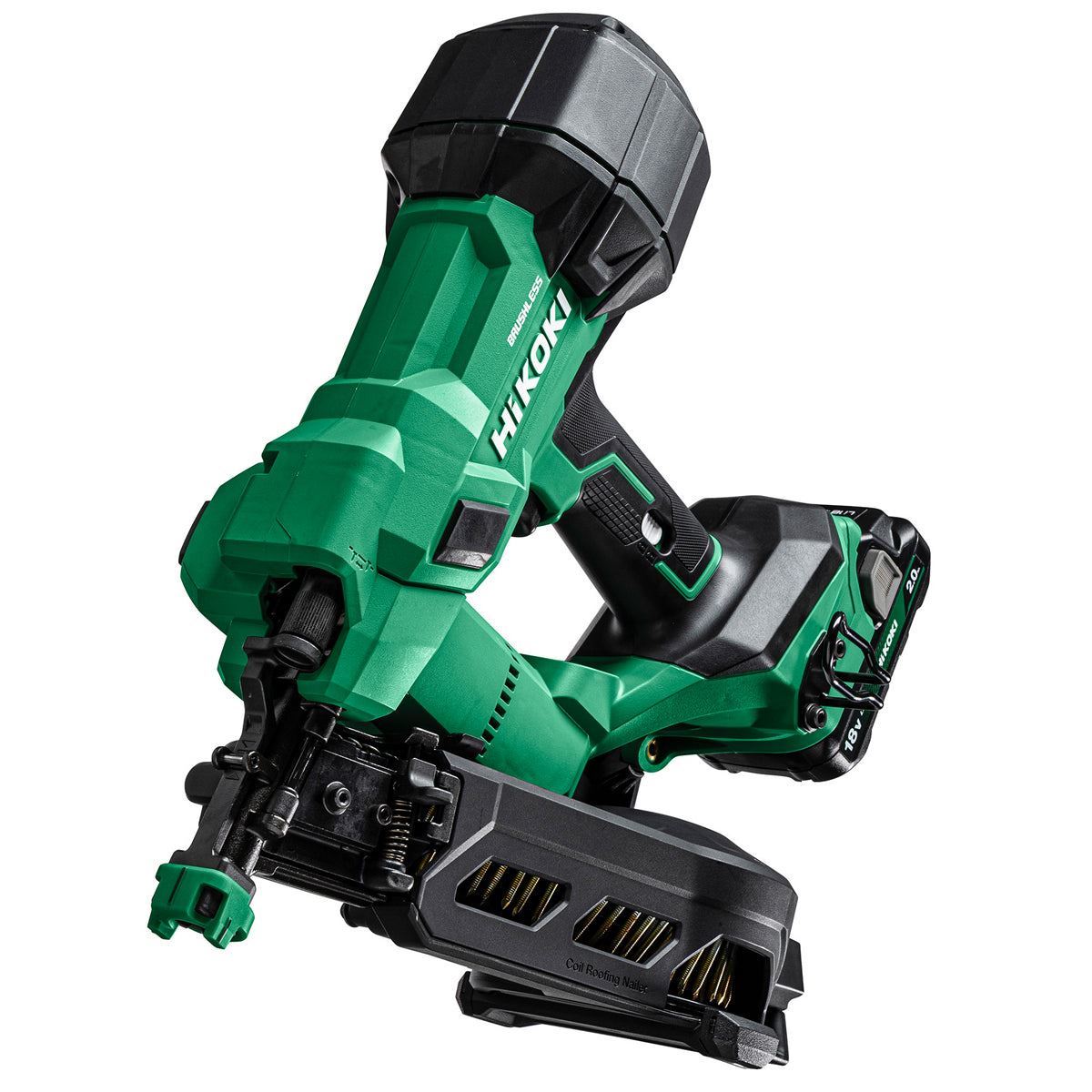 Hikoki NV1845DAJXZ 18V Brushless 2nd Generation Coil Nailer with 2 x 2.0Ah Battery Charger & Case