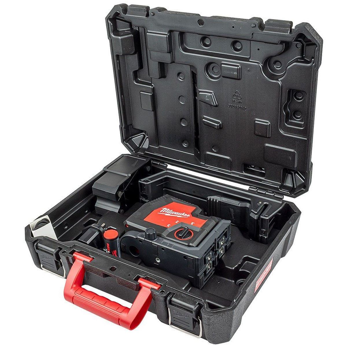 Milwaukee L4CLLP-301C Green Cross Line Laser with 1.2m Compact Laser Tripod & Plumb Points