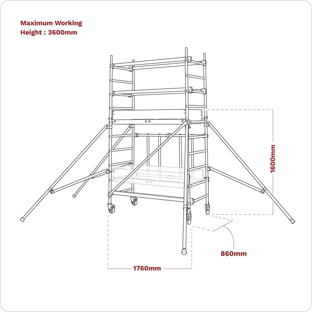 Sealey SSCL1 Platform Scaffold Tower Combo EN 1004-1