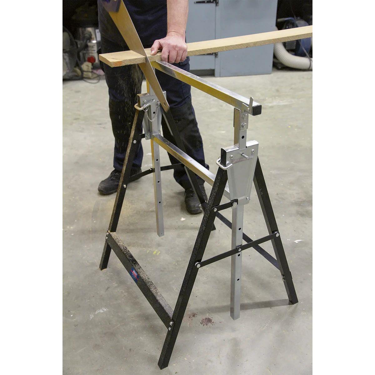Sealey FDT32 Fold Down Telescopic Trestle 200kg Capacity Pair